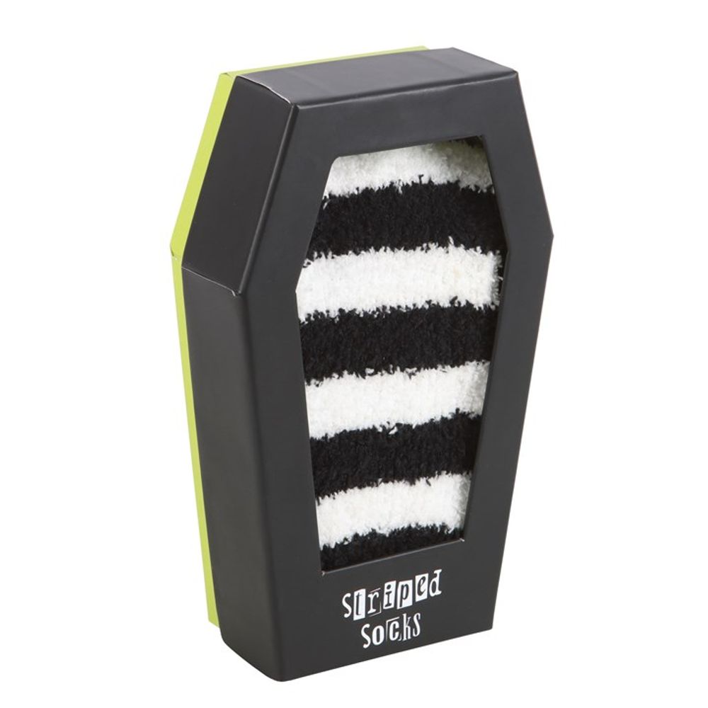 Striped Socks in Coffin Shaped Gift Box