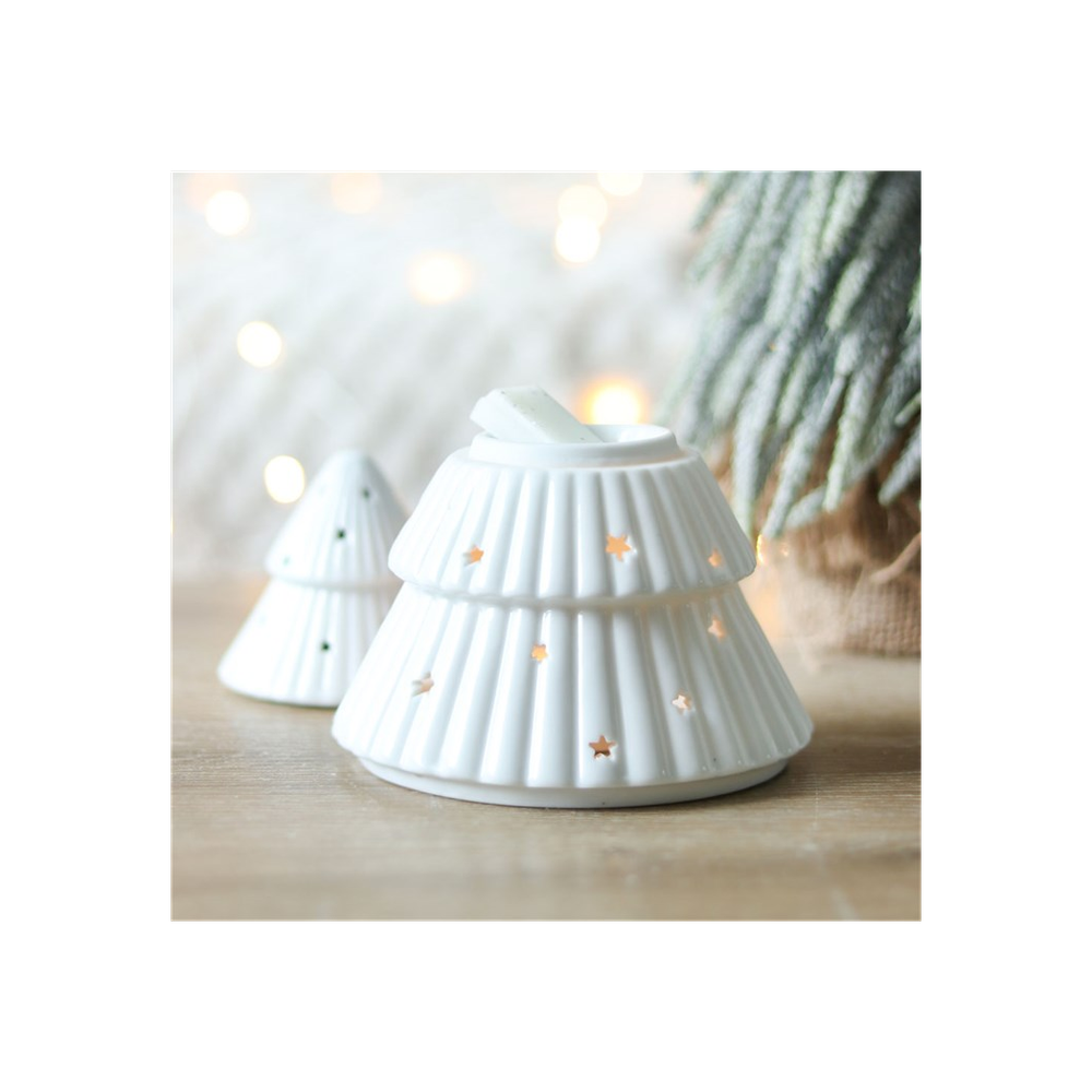 White Christmas Tree Oil/Wax Melt Burner