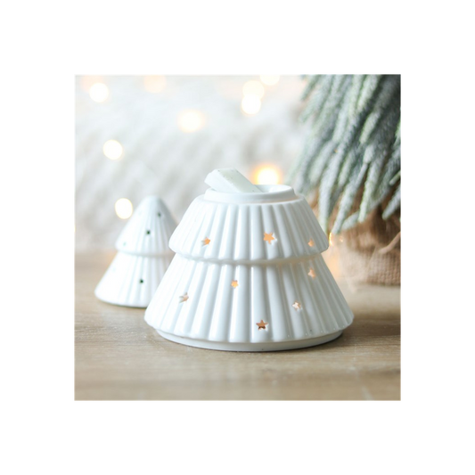 White Christmas Tree Oil/Wax Melt Burner