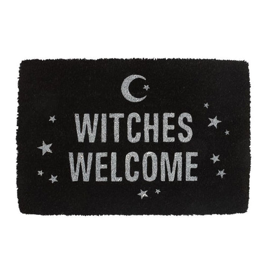 Black 'Witches Welcome' Doormat