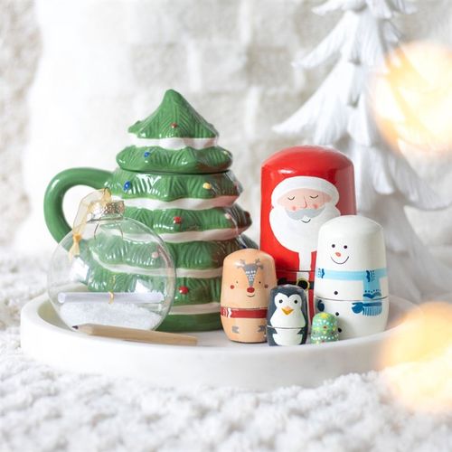 Christmas Wooden Russian Nesting Doll Set