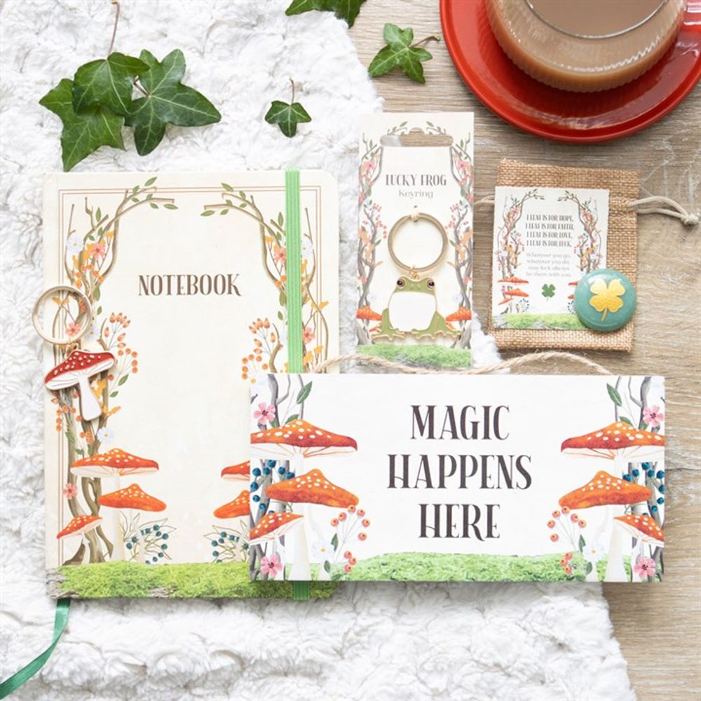 'Magic Happens Here' Enchanted Mushroom Hanging Sign