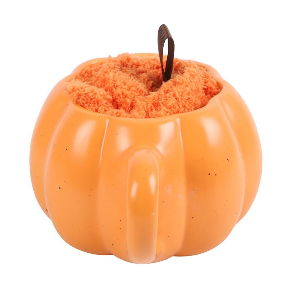 Pumpkin Shaped Mug and Socks Gift Set