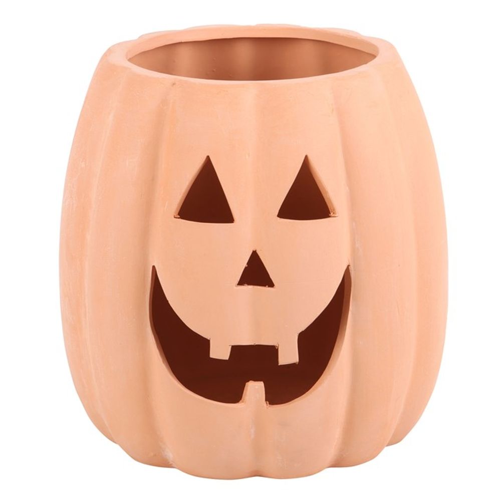 25cm Terracotta Halloween (Tealight) Pumpkin Decoration