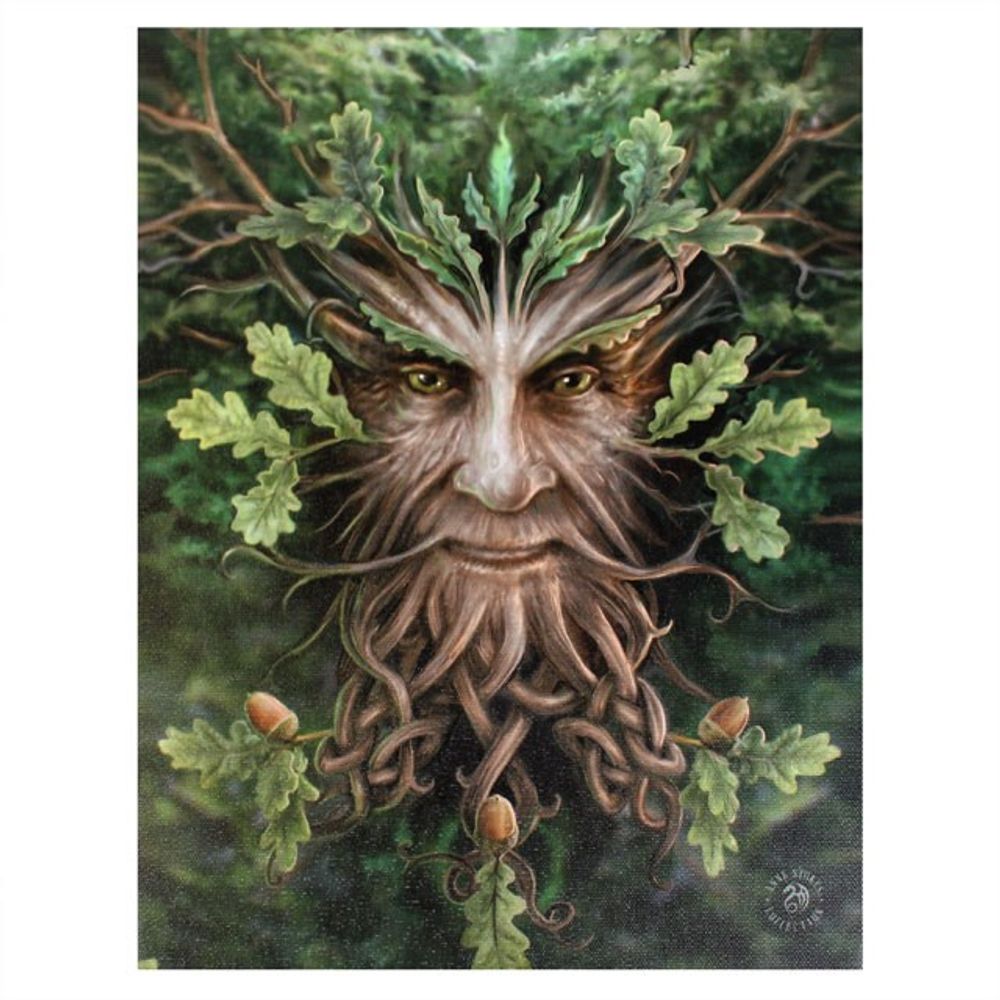 19x25cm 'Oak King' Canvas Plaque by Anne Stokes