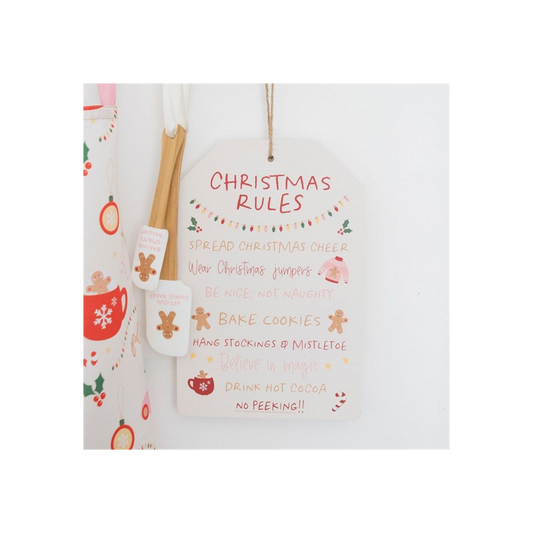 Sugarplum Fun Christmas Rules Wooden Hanging Sign