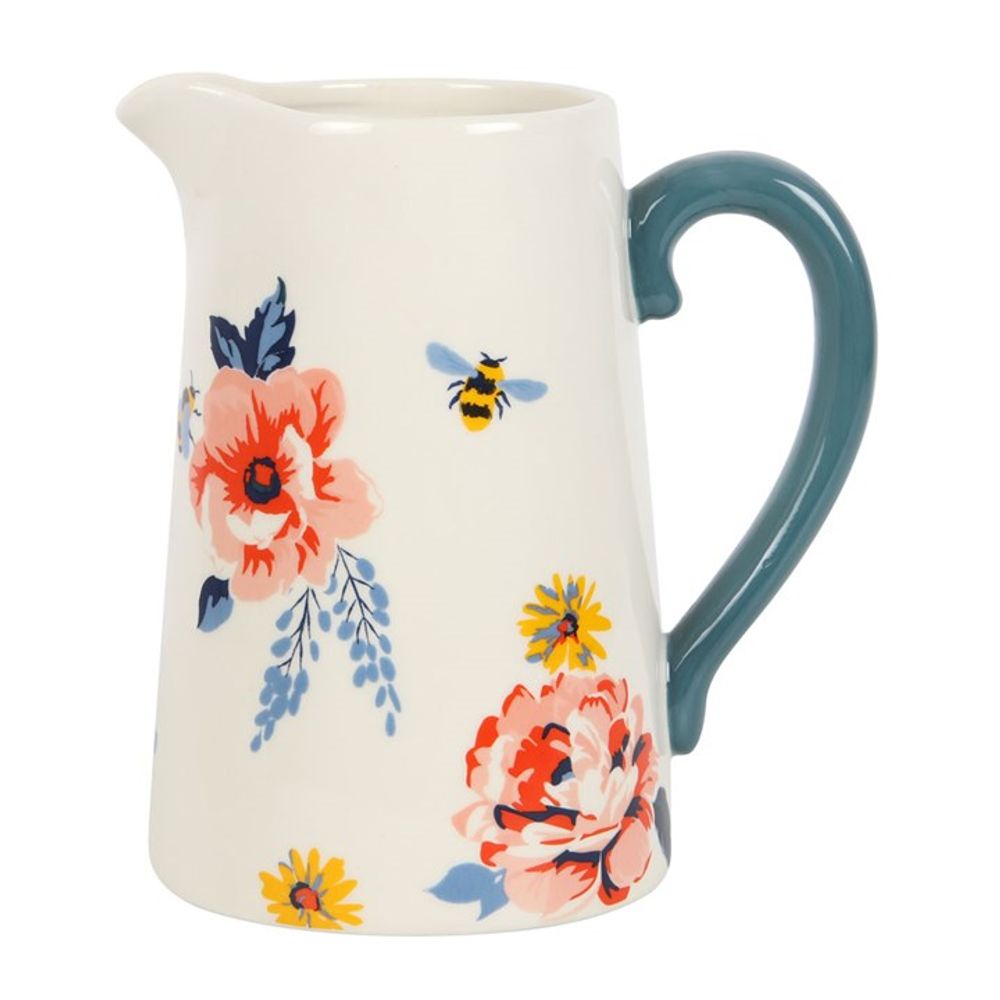 17cm Bee-utiful Floral Ceramic Flower Jug (Vase)
