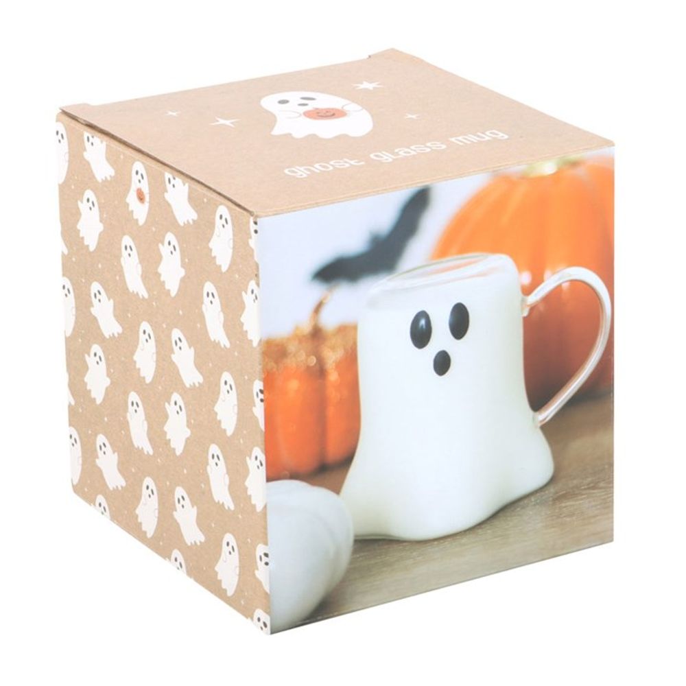 Ghost Shaped Halloween Glass Mug