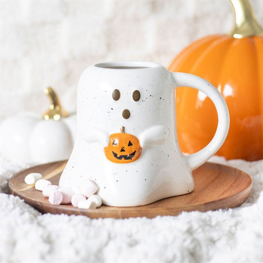 Ghost Shaped Halloween Mug with Pumpkin Detail - Due Back Mid-June 2025