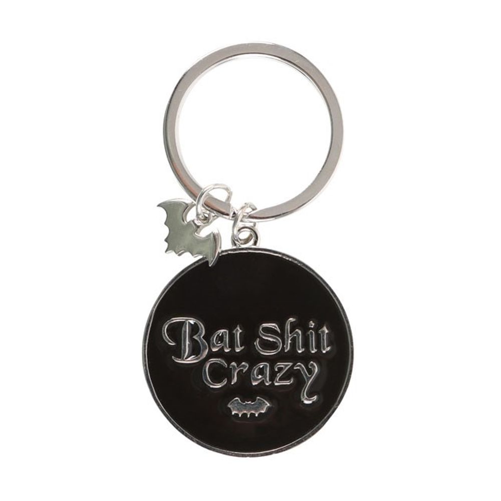 Round Bat Sh*t Crazy Keyring