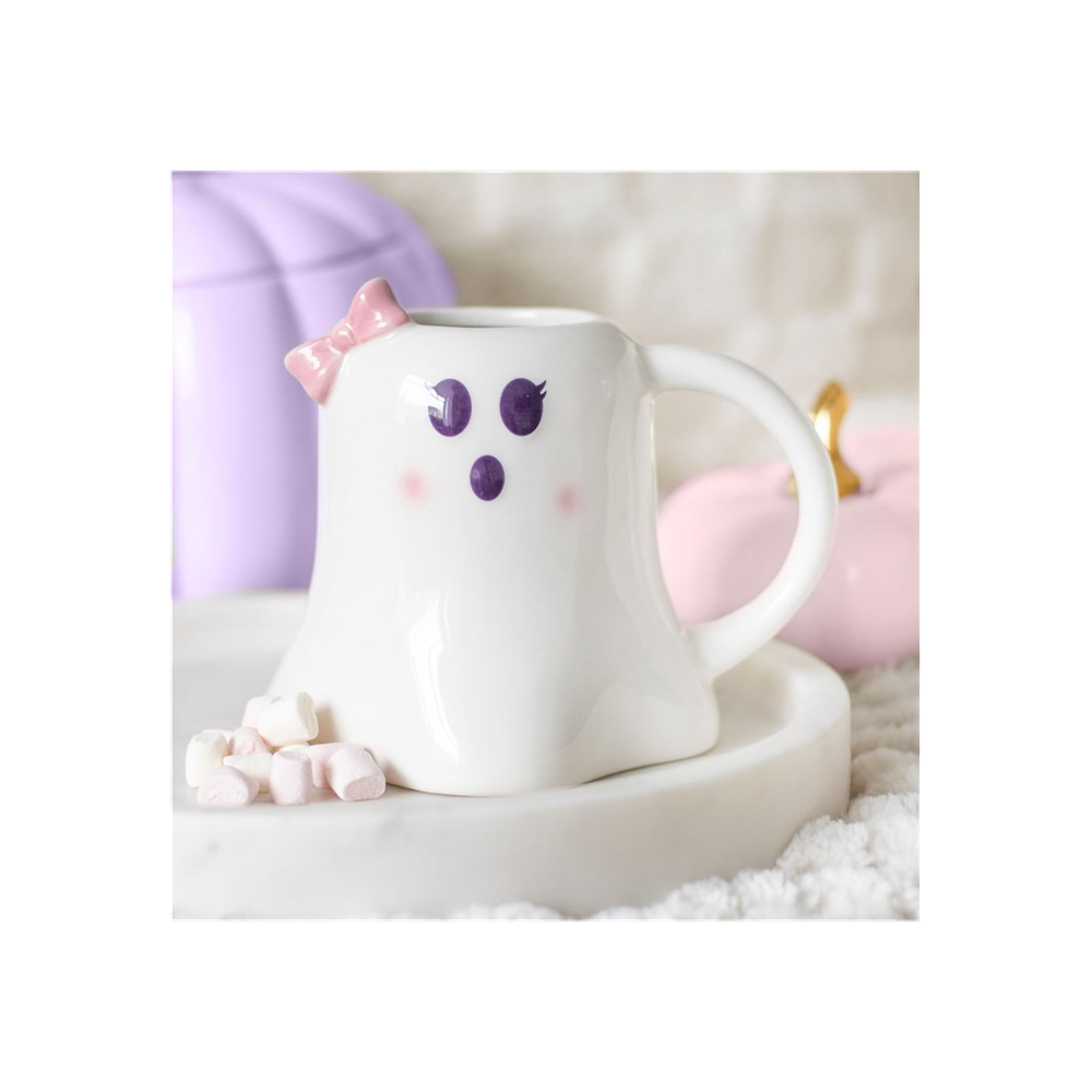 Miss Boo Ghost Shaped (Halloween) Mug with Bow