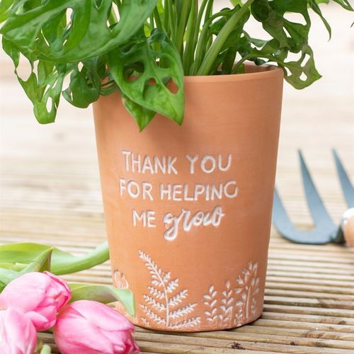 'Thank You For Helping Me Grow' Terracotta Plant Pot
