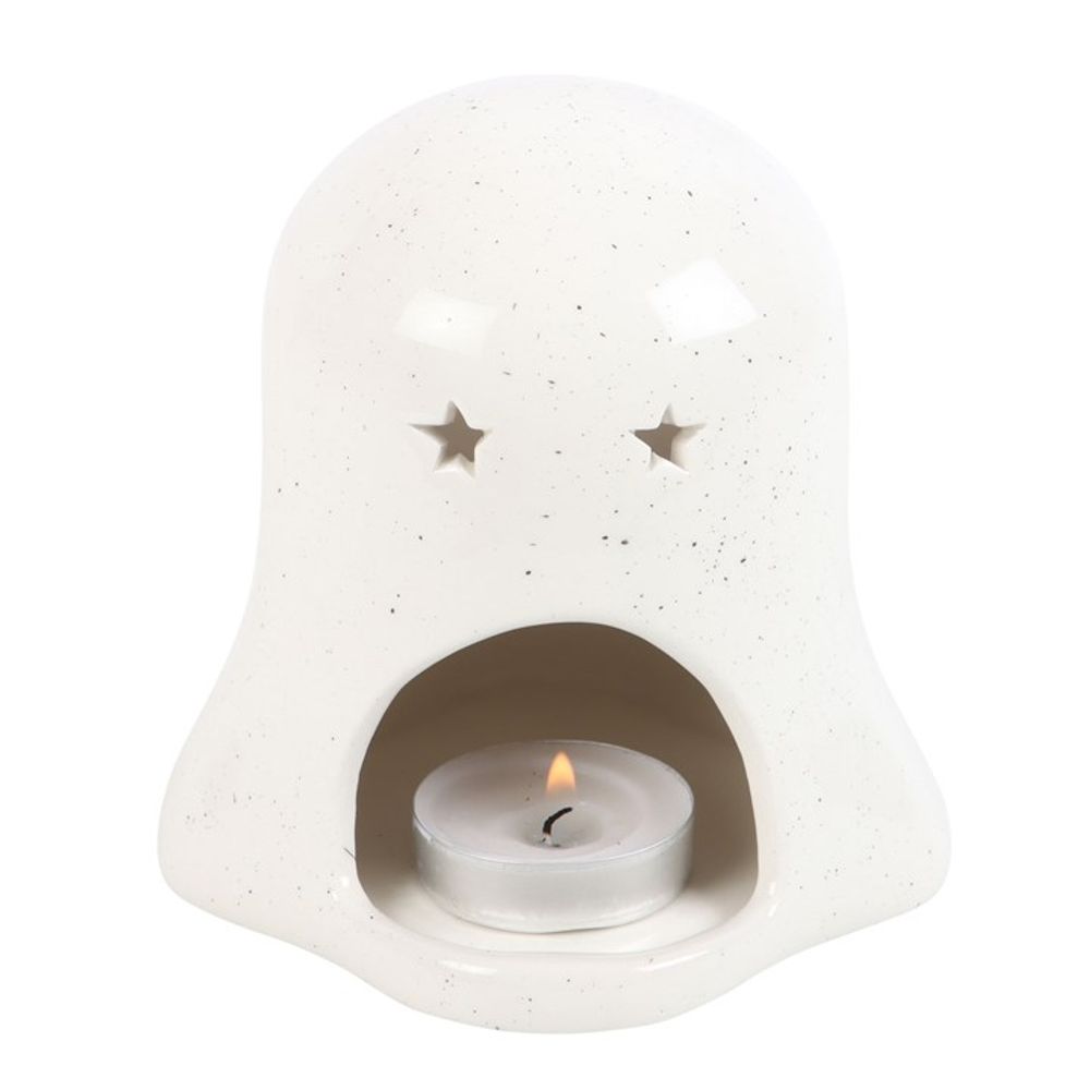 Ghost Shaped Tealight Candle Holder with Pumpkin - Perfect for Halloween