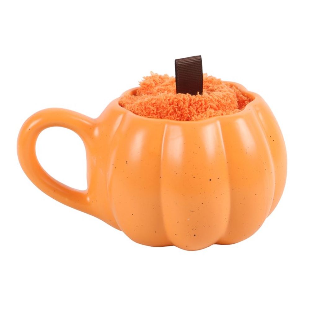Pumpkin Shaped Mug and Socks Gift Set