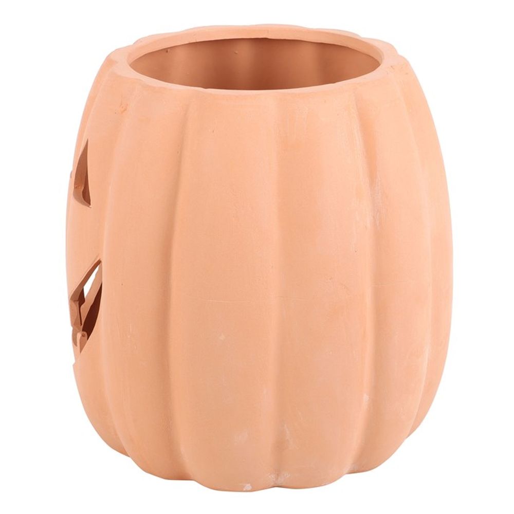 25cm Terracotta Halloween (Tealight) Pumpkin Decoration