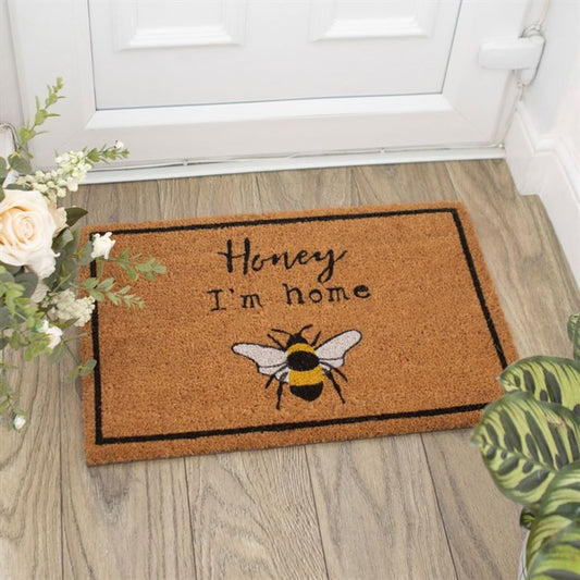Honey I’m Home Natural Bee Doormat - UK Only