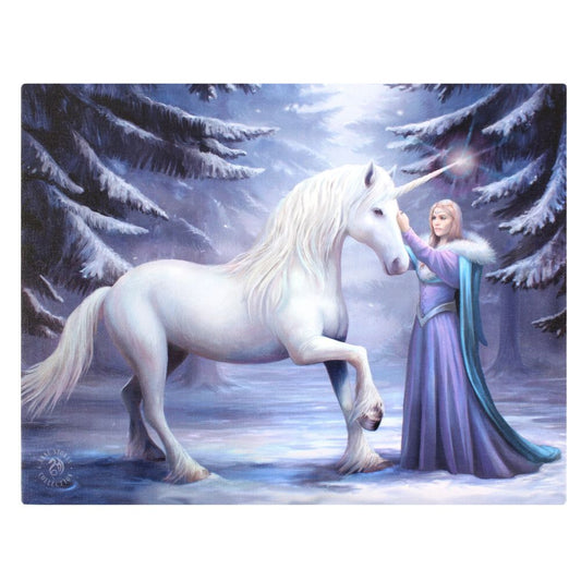 25x19cml 'Pure Magic' (Unicorn) Canvas Plaque by Anne Stokes