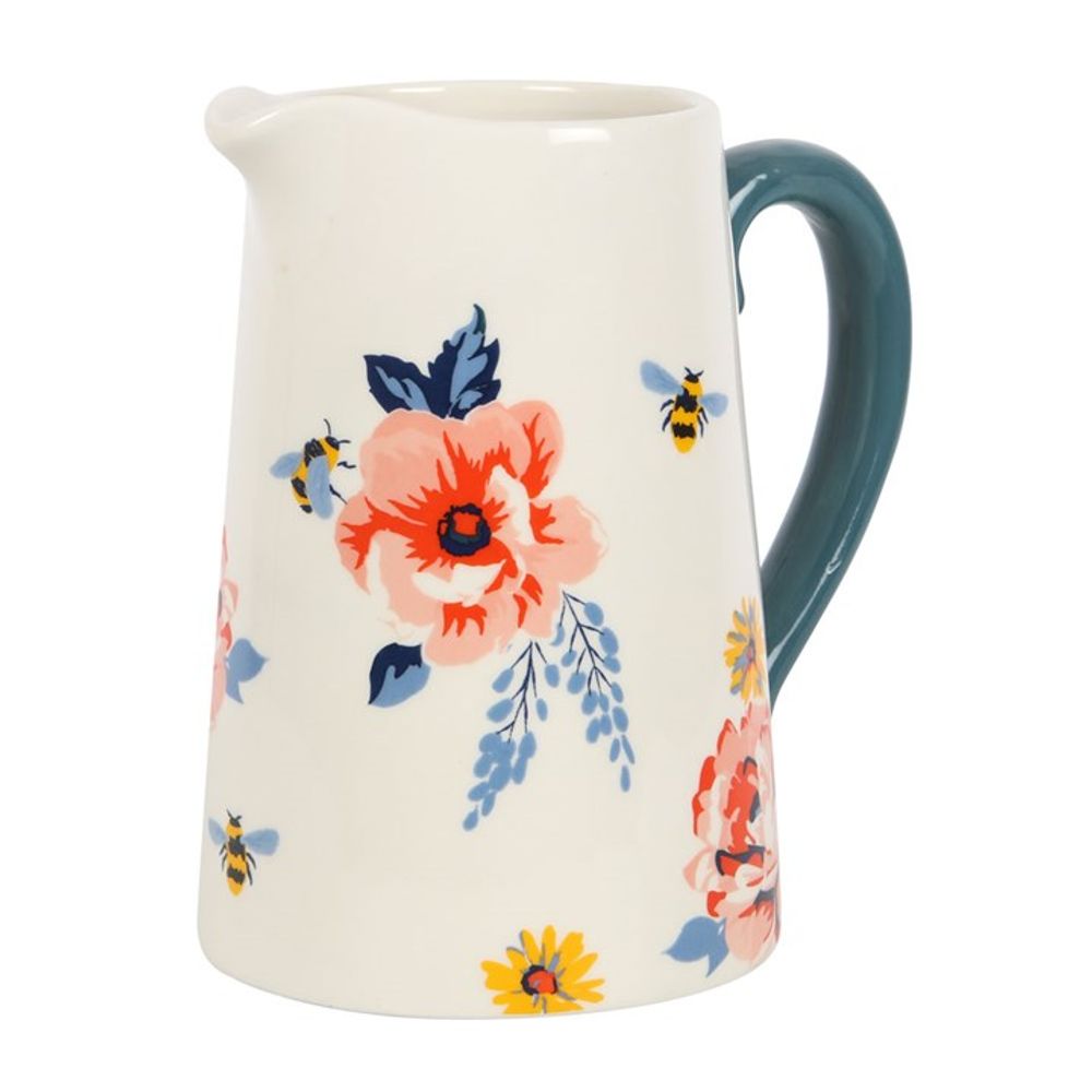 17cm Bee-utiful Floral Ceramic Flower Jug (Vase)