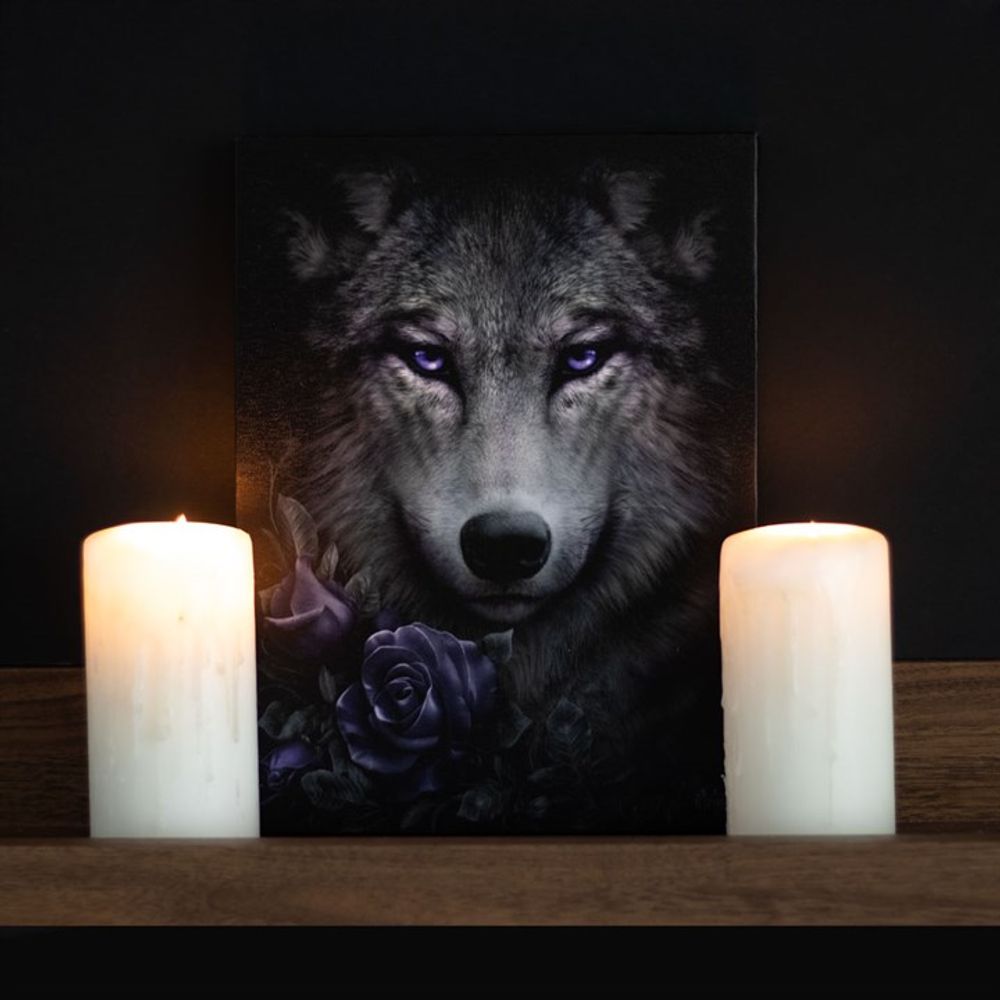 19x25cm Wolf Roses Canvas Plaque by Spiral Direct – The Sheep Shack Shop
