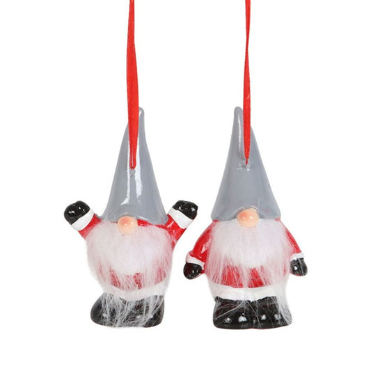 10cm Hanging Ceramic Santa Gonk Christmas Decoration