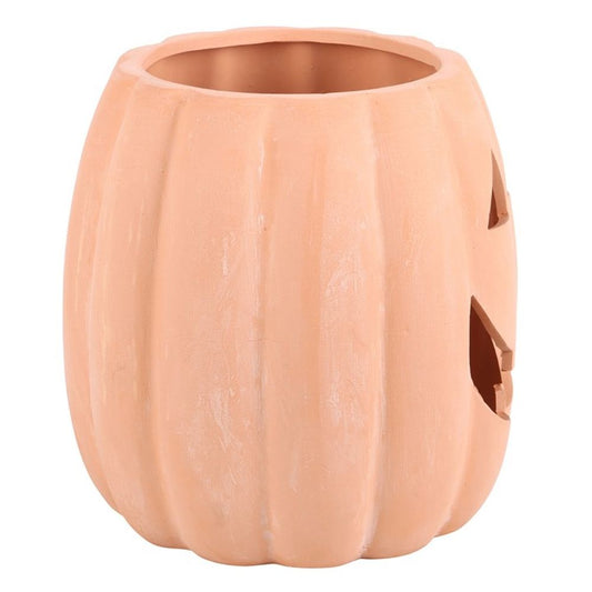 25cm Terracotta Halloween (Tealight) Pumpkin Decoration
