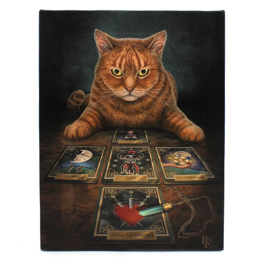 19x25cm The Reader (Cat) Canvas Plaque by Lisa Parker