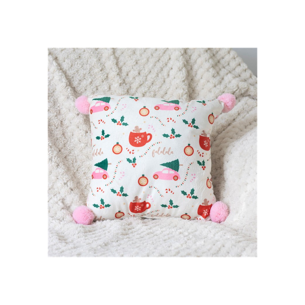 Square Sugarplum Fun Christmas Print Cushion (35cm)