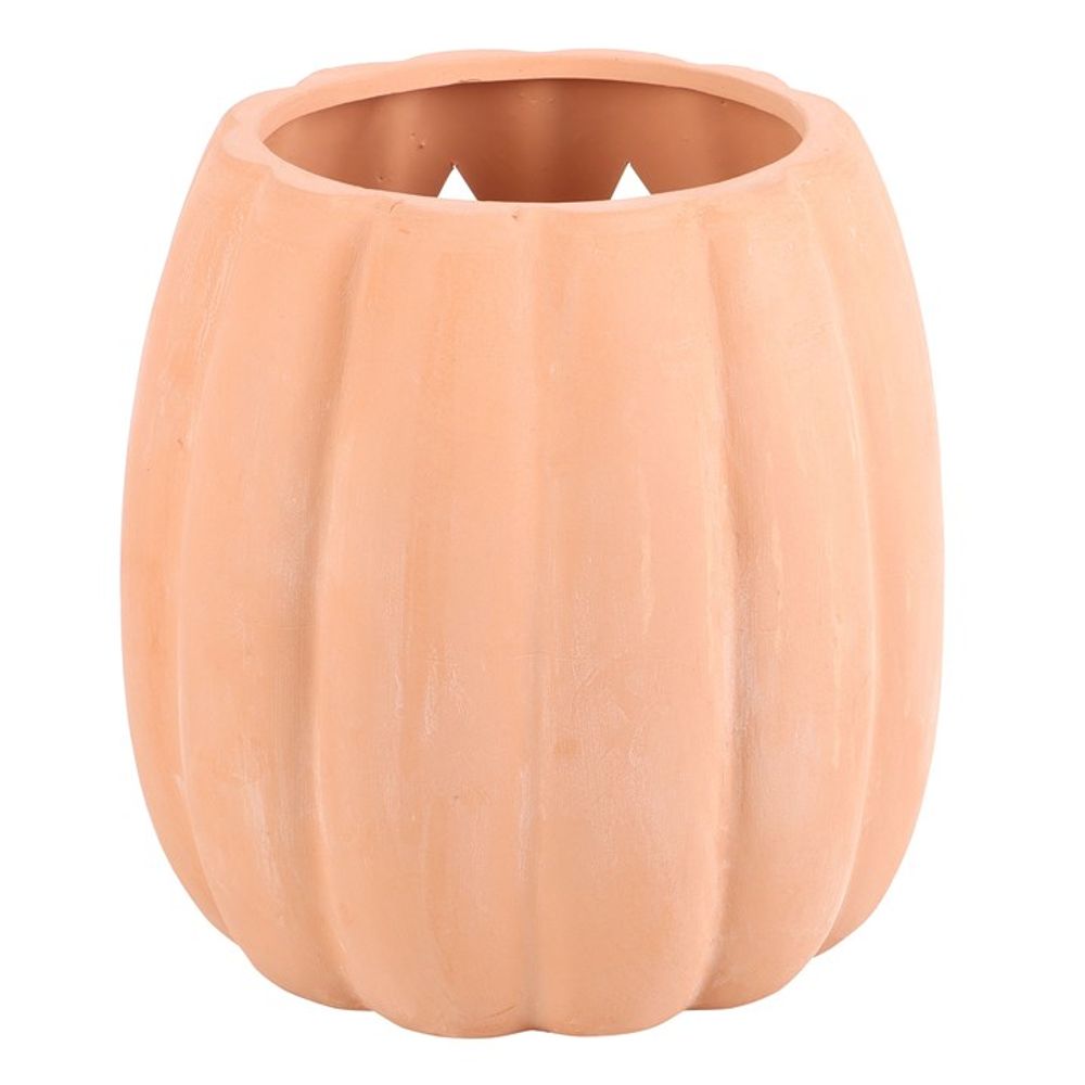 25cm Terracotta Halloween (Tealight) Pumpkin Decoration