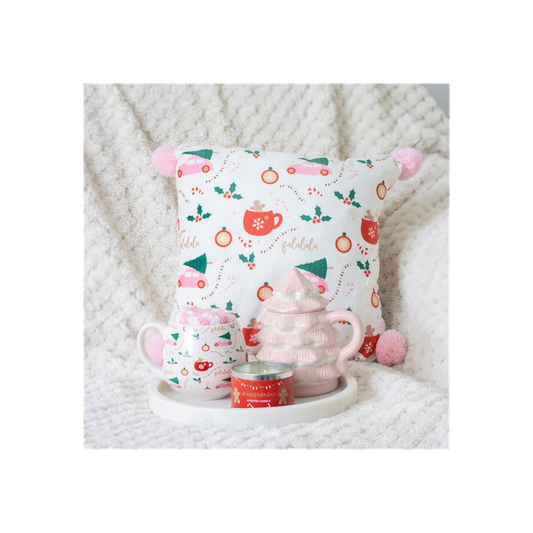 Square Sugarplum Fun Christmas Print Cushion (35cm)