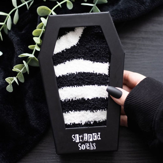 Striped Socks in Coffin Shaped Gift Box