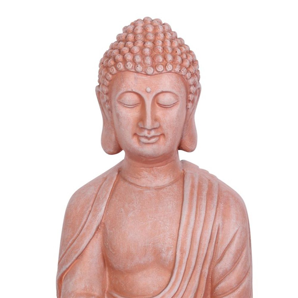 Terracotta Effect 52cm Sitting Garden Buddha - UK Only