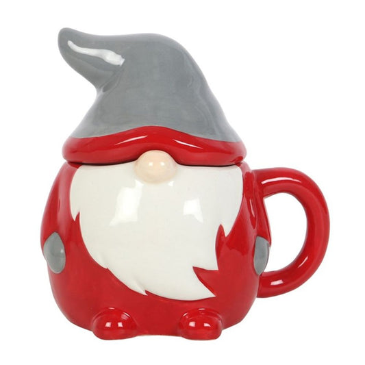 Red and Grey Gonk Lidded Christmas Mug