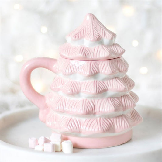 Pink (Sugar Plum) Christmas Tree Shaped Mug
