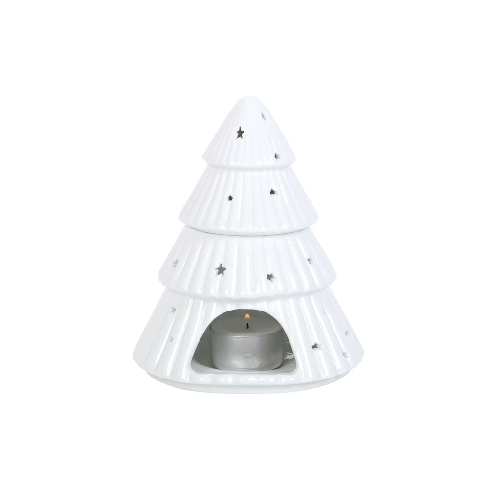 White Christmas Tree Oil/Wax Melt Burner