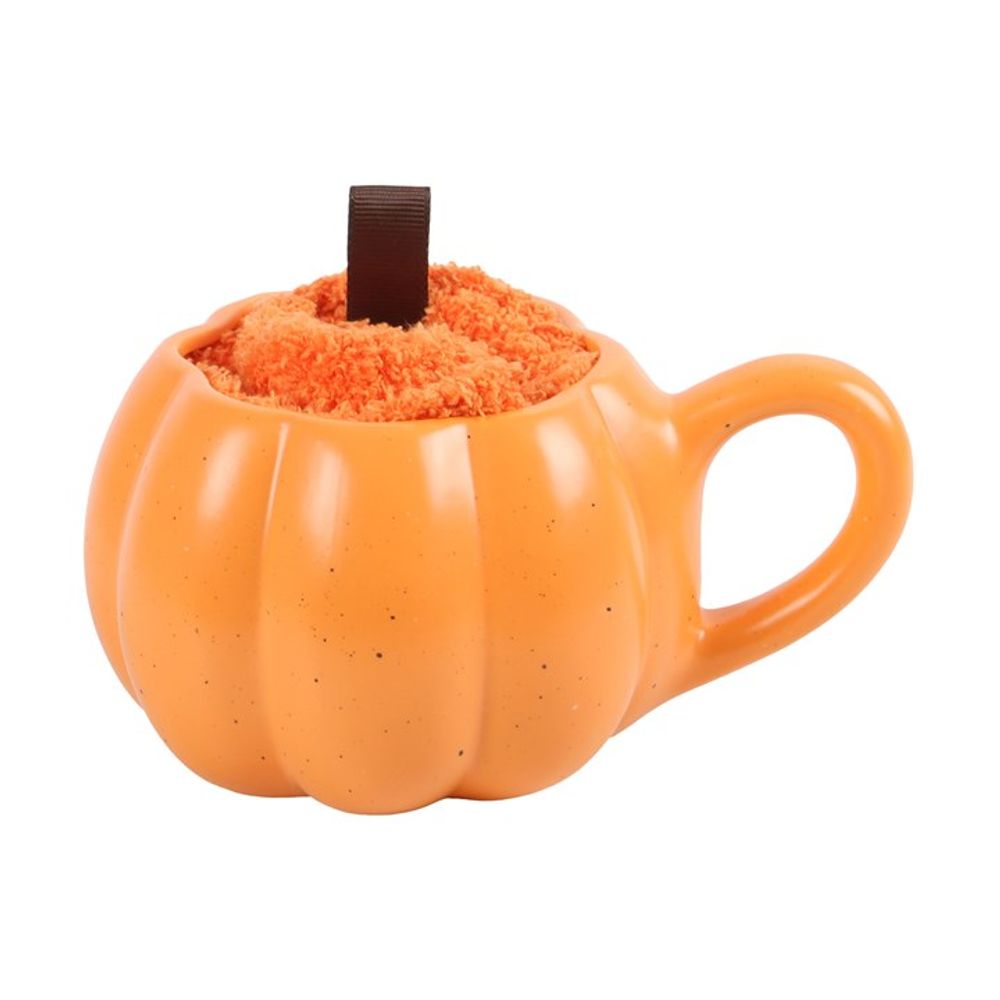 Pumpkin Shaped Mug and Socks Gift Set