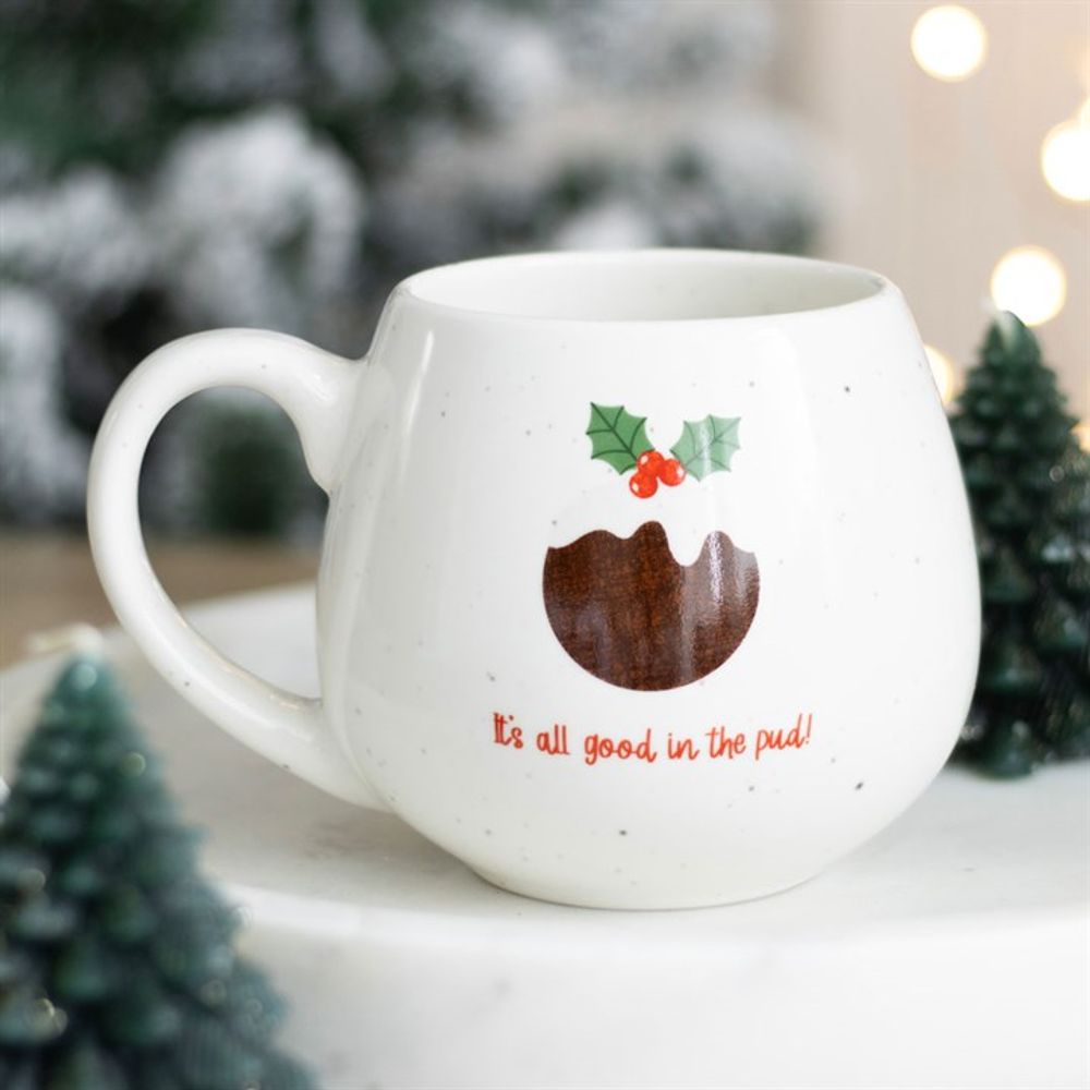 'All Good in the Pud' Rounded Christmas Mug