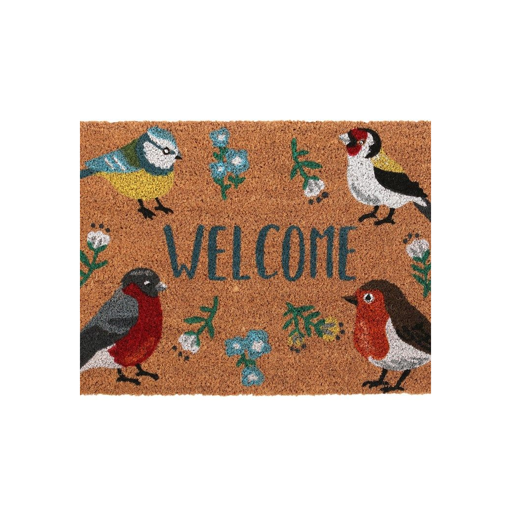 Natural 'Welcome' British Garden Birds Doormat