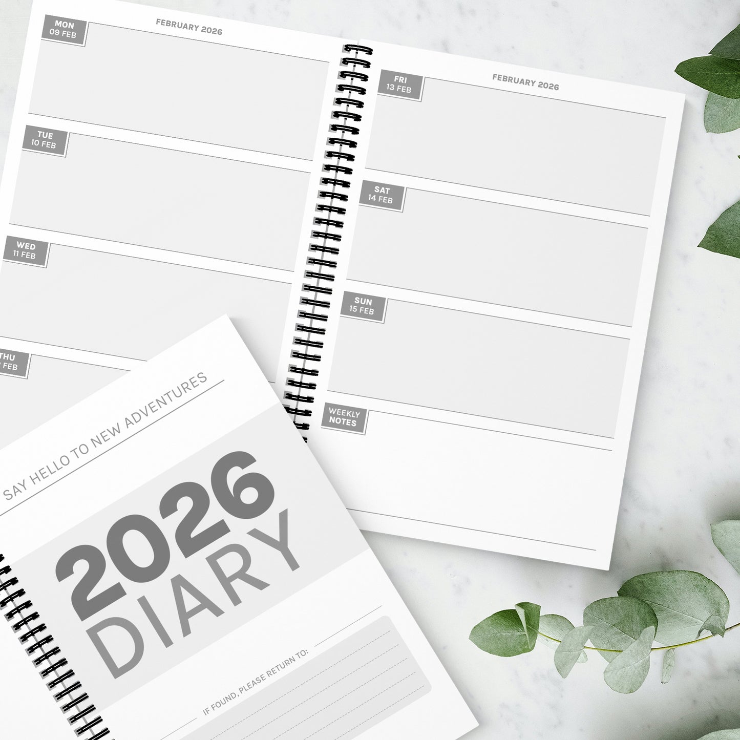 12 Month Diary - Painted Dachshund (Dog) - Choose the year