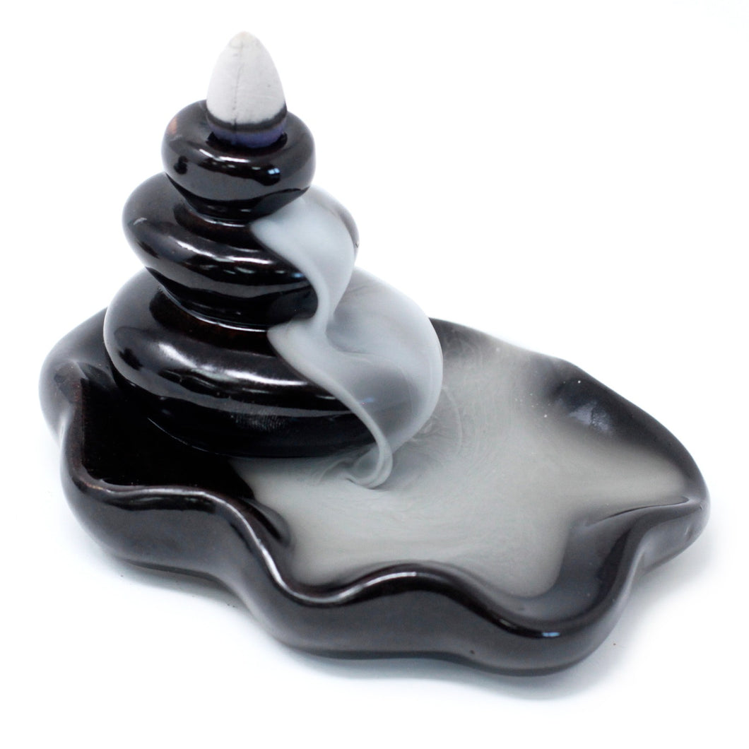 Ceramic Backflow Incense Burner - Large Pebbles