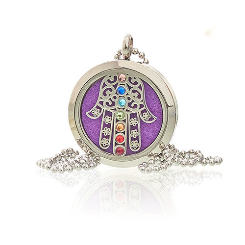 Aromatherapy Diffuser Necklace - Hamsa Chakra (30mm)