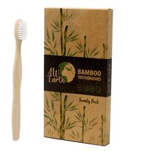 Family Bamboo Toothbrush Set of 4 (2 Adult and 2 Child) - Medium Soft