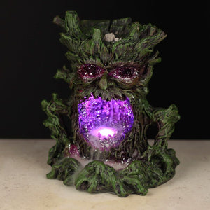 Crystal Green Man LED Backflow Incense Burner