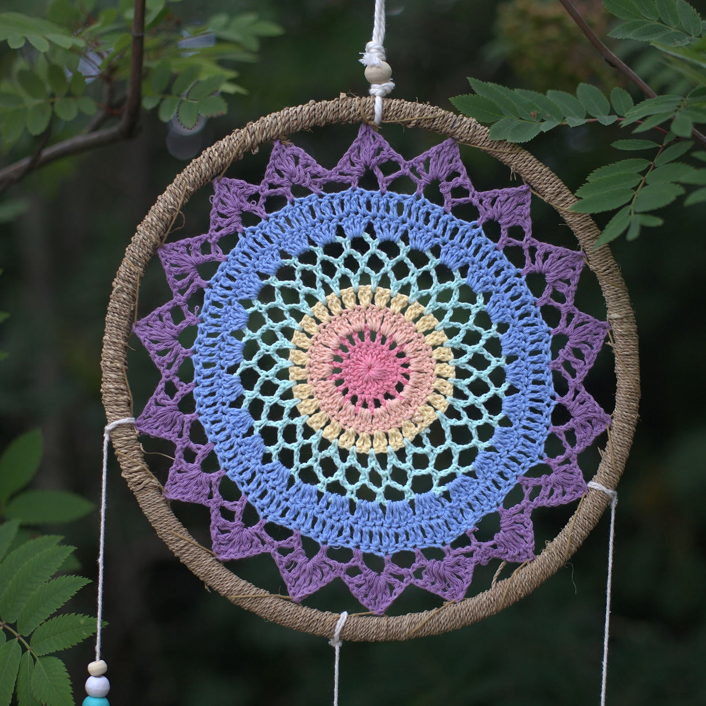 Hand Made Dream Catcher - Multi Colour Elemental Spirits (Large)