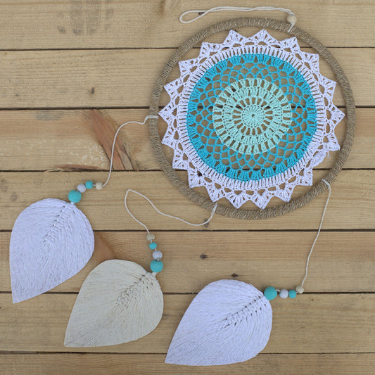 Hand Made Dream Catcher - Turquoise Elemental Spirits (Large)