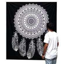 Cotton B&W Bedspread and/or Wall Hanging - Dreamcatcher (Double)