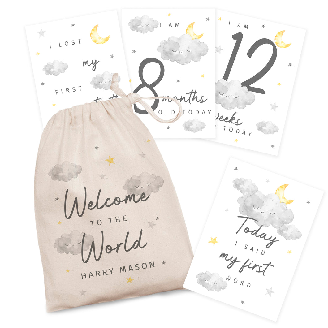 Baby Cards for Milestone Moments - Personalised Cloud Design
