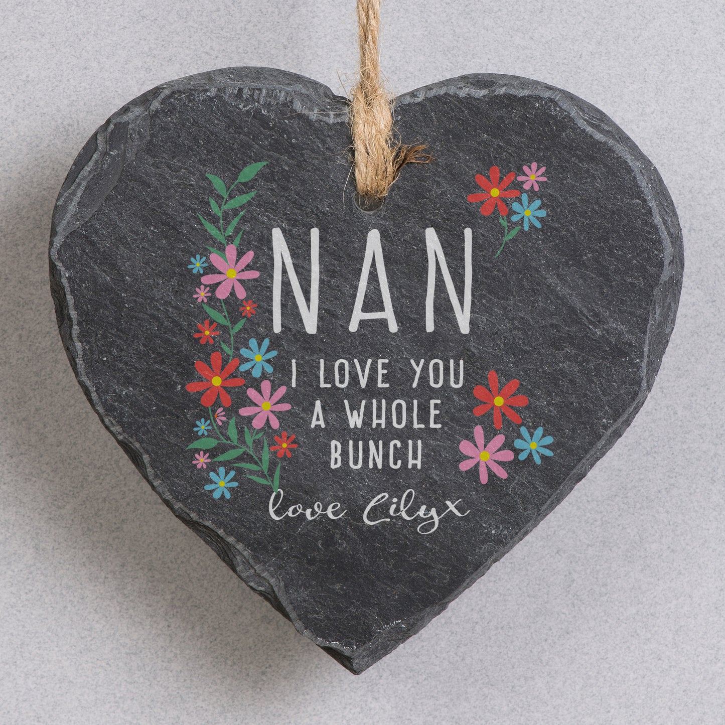 Personalised ‘I love you a whole bunch' Hanging Slate Sign - Perfect for Mother's Day
