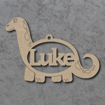 Personalised and Customisable Wooden Dinosaur Name Decoration