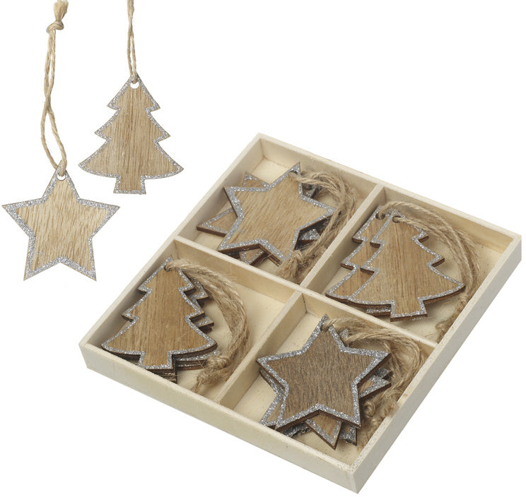 Christmas Tree Wooden Hanging Decorations