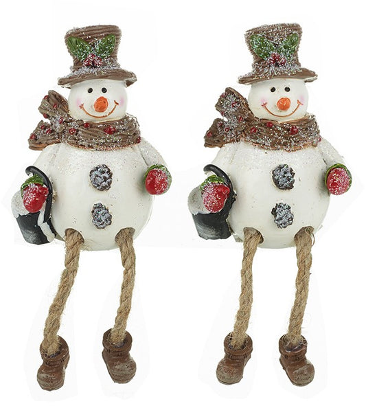 Dangly Legged Christmas Sitting Snowman